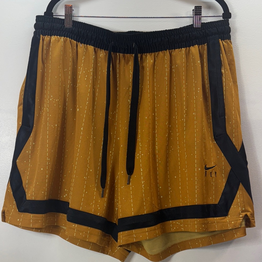 Nike Fly Gold and Black Athletic Shorts